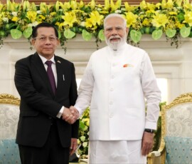 PM Modi held wide-ranging discussions with President U Min Aung Hlaing of Myanmar