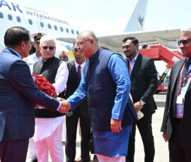 Maharashtra Governor Jishnu Dev Varma welcomed the President of Myanmar, U Min Aung Hlaing, upon his arrival in Mumbai