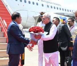Maharashtra Governor Jishnu Dev Varma welcomed the President of Myanmar, U Min Aung Hlaing, upon his arrival in Mumbai