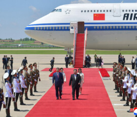 Chinese President Xi Jinping and his wife, first lady Peng Liyuan are welcomed by North Korean leader Kim Jong Un and his wife Ri Sol Ju at Pyongyang Airport during Xi's state visit to Pyongyang, North Korea, in this picture taken June 8, 2026 and released June 9, 2026. KCNA via REUTERS ATTENTION EDITORS - THIS IMAGE WAS PROVIDED BY A THIRD PARTY. REUTERS IS UNABLE TO INDEPENDENTLY VERIFY THIS IMAGE. NO THIRD PARTY SALES. SOUTH KOREA OUT. NO COMMERCIAL OR EDITORIAL SALES IN SOUTH KOREA.