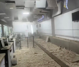 Damage at Simon Bolivar International airport after an earthquake, in Maiquetia, Venezeula, June 24, 2026, in this still image obtained from a social media video. Wilmer Azuaje/via REUTERS THIS IMAGE HAS BEEN SUPPLIED BY A THIRD PARTY. MANDATORY CREDIT. NO RESALES. NO ARCHIVES. Verification Lines: The location of the video was verified by the ceiling, signage and floor design which matched archive and imagery of Simon Bolivar International Airport in Maiquetia, Venezuela. The video was filmed at the coordinates: 10.598665374102927, -66.98241535277018. The date was verified by a USGS report of two earthquakes that hit Venezuela on June 24. Venezuela’s Interior Ministry said buildings and houses plummeted after the earthquakes.