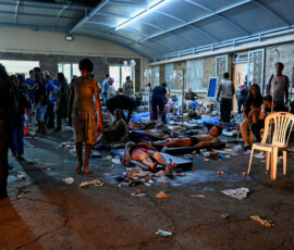 People receive treatment in a field hospital after earthquakes, in La Guaira, Venezuela, June 24, 2026. REUTERS/Maxwell Briceno
