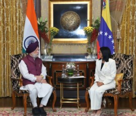 Petroleum Minister Hardeep Singh Puri called on the Acting President of Venezuela Delcy Rodríguez