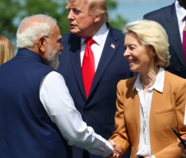 PM Modi interacted with the G7 leaders before the start of the proceedings at the G7 Summit in Evian
