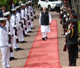PM Narendra Modi held official talks with President Dr. Patrick Herminie of Seychelles at the State House