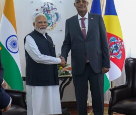 PM Narendra Modi held official talks with President Dr. Patrick Herminie of Seychelles at the State House