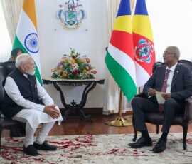 PM Narendra Modi held official talks with President Dr. Patrick Herminie of Seychelles at the State House