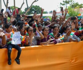 PM Narendra Modi paid homage to Mahatma Gandhi at the Peace Park in Victoria, Seychelles