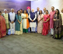 PM Modi interacted with select members of the Indian diaspora and friends of India in Seychelles