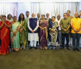 PM Modi interacted with select members of the Indian diaspora and friends of India in Seychelles