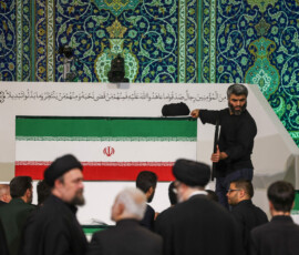 A man places a turban over the coffin of Iran's late Supreme Leader Ayatollah Ali Khamenei, who was killed on February 28 during Israeli and U.S. airstrikes on Iran, during a farewell ceremony for him at the Imam Khomeini Grand Mosalla in Tehran, Iran, July 3, 2026. REUTERS/Mohammed Salem Foreign media in Iran operate under guidelines set by the Ministry of Culture and Islamic Guidance, which regulates press activity and permissions ISRAEL OUT. NO COMMERCIAL OR EDITORIAL SALES IN ISRAEL. NO ACCESS FOR ISRAELI MEDIA. NO USE BBC PERSIAN. NO USE VOA PERSIAN. NO USE MANOTO. NO USE IRAN INTERNATIONAL. NO USE RADIO FARDA. DIGITAL: NO USE BBC PERSIAN. NO USE VOA PERSIAN. NO USE MANOTO. NO USE IRAN INTERNATIONAL. NO USE RADIO FARDA.