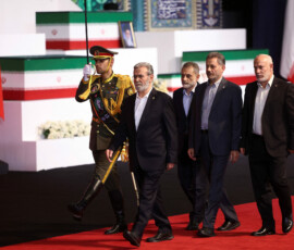 Ziyad al-Nakhalah, Secretary-General of Palestinian Islamic Jihad attends a farewell ceremony for Iran's late Supreme Leader Ayatollah Ali Khamenei, who was killed on February 28 during Israeli and U.S. airstrikes on Iran, for international delegates at the Imam Khomeini Grand Mosalla in Tehran, Iran July 3, 2026. Majid Asgaripour/WANA (West Asia News Agency) via REUTERS ATTENTION EDITORS - THIS PICTURE WAS PROVIDED BY A THIRD PARTY. ISRAEL OUT. NO COMMERCIAL OR EDITORIAL SALES IN ISRAEL. NO ACCESS FOR ISRAELI MEDIA. NO USE BBC PERSIAN. NO USE VOA PERSIAN. NO USE MANOTO. NO USE IRAN INTERNATIONAL. NO USE RADIO FARDA. DIGITAL: NO USE BBC PERSIAN. NO USE VOA PERSIAN. NO USE MANOTO. NO USE IRAN INTERNATIONAL. NO USE RADIO FARDA.