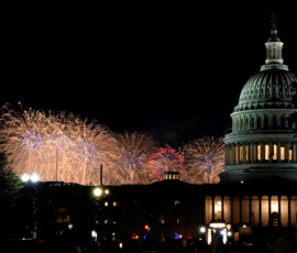 Fireworks explode behind the U.S. Capitol building during the Freedom 250's Salute to America as the United States celebrates its 250th anniversary on Independence Day, attempting the largest firework display in history with 850,000 fireworks in Washington, D.C., U.S., July 5, 2026. REUTERS/Elizabeth Frantz TPX IMAGES OF THE DAY