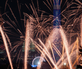 Fireworks explode during the Freedom 250's Salute to America as the United States celebrates its 250th anniversary on Independence Day, attempting the largest firework display in history with 850,000 fireworks in Washington, D.C., as seen from Arlington, Virginia, U.S., July 5, 2026. REUTERS/Eric Lee