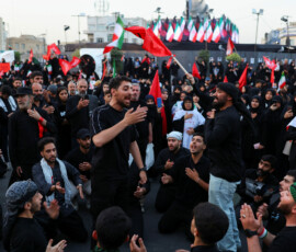 Mourners gather to attend a funeral procession for Iran's late Supreme Leader Ayatollah Ali Khamenei, who was killed on February 28 in Israeli and U.S. airstrikes, in Tehran, Iran, July 6, 2026. REUTERS/Murad Sezer
