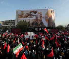 Mourners gather on the day of a funeral procession for Iran's late Supreme Leader Ayatollah Ali Khamenei, who was killed on February 28 in Israeli and U.S. airstrikes, in Tehran, Iran, July 6, 2026. REUTERS/Mohammed Salem