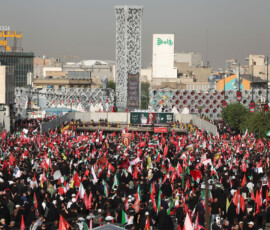 People gather on the day of a funeral procession for Iran's late Supreme Leader Ayatollah Ali Khamenei, who was killed on February 28 in Israeli and U.S. airstrikes, in Tehran, Iran, July 6, 2026. Majid Asgaripour/WANA (West Asia News Agency) via REUTERS