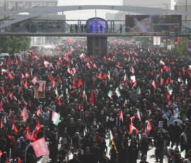 People gather on the day of a funeral procession for Iran's late Supreme Leader Ayatollah Ali Khamenei, who was killed on February 28 in Israeli and U.S. airstrikes, in Tehran, Iran, July 6, 2026. Majid Asgaripour/WANA (West Asia News Agency) via REUTERS