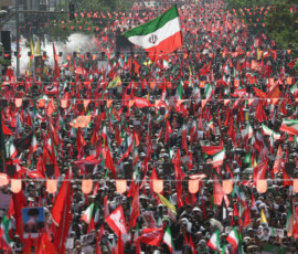 People gather on the day of a funeral procession for Iran's late Supreme Leader Ayatollah Ali Khamenei, who was killed on February 28 in Israeli and U.S. airstrikes, in Tehran, Iran, July 6, 2026. Majid Asgaripour/WANA (West Asia News Agency) via REUTERS