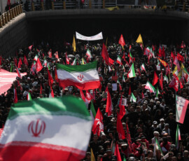 Mourners gather on the day of a funeral procession for Iran's late Supreme Leader Ayatollah Ali Khamenei, who was killed on February 28 in Israeli and U.S. airstrikes, in Tehran, Iran, July 6, 2026. REUTERS/Alkis Konstantinidis
