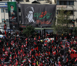 Mourners gather on the day of a funeral procession for Iran's late Supreme Leader Ayatollah Ali Khamenei, who was killed on February 28 in Israeli and U.S. airstrikes, in Tehran, Iran, July 6, 2026. REUTERS/Murad Sezer