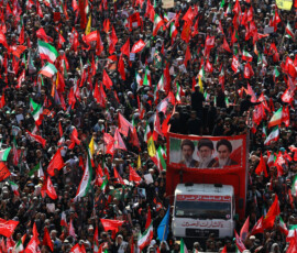 Mourners gather on the day of a funeral procession for Iran's late Supreme Leader Ayatollah Ali Khamenei, who was killed on February 28 in Israeli and U.S. airstrikes, in Tehran, Iran, July 6, 2026. REUTERS/Murad Sezer