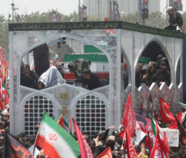 A vehicle carrying coffins of Iran's late Supreme Leader Ayatollah Ali Khamenei and his family members, makes its way as people attend a funeral procession for Khamenei, who was killed on February 28 in Israeli and U.S. airstrikes, in Tehran, Iran, July 6, 2026. Majid Asgaripour/WANA (West Asia News Agency) via REUTERS ATTENTION EDITORS - THIS PICTURE WAS PROVIDED BY A THIRD PARTY. ISRAEL OUT. NO COMMERCIAL OR EDITORIAL SALES IN ISRAEL. NO ACCESS FOR ISRAELI MEDIA. NO USE BBC PERSIAN. NO USE VOA PERSIAN. NO USE MANOTO. NO USE IRAN INTERNATIONAL. NO USE RADIO FARDA. DIGITAL: NO USE BBC PERSIAN. NO USE VOA PERSIAN. NO USE MANOTO. NO USE IRAN INTERNATIONAL. NO USE RADIO FARDA.