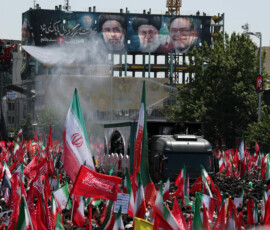 Water is sprayed as a vehicle carrying coffins of Iran's late Supreme Leader Ayatollah Ali Khamenei and his family members, makes its way during a funeral procession for Khamenei, who was killed on February 28 in Israeli and U.S. airstrikes, in Tehran, Iran, July 6, 2026. REUTERS/Mohammed Salem Foreign media in Iran operate under guidelines set by the Ministry of Culture and Islamic Guidance, which regulates press activity and permissions ISRAEL OUT. NO COMMERCIAL OR EDITORIAL SALES IN ISRAEL. NO ACCESS FOR ISRAELI MEDIA. NO USE BBC PERSIAN. NO USE VOA PERSIAN. NO USE MANOTO. NO USE IRAN INTERNATIONAL. NO USE RADIO FARDA. DIGITAL: NO USE BBC PERSIAN. NO USE VOA PERSIAN. NO USE MANOTO. NO USE IRAN INTERNATIONAL. NO USE RADIO FARDA.