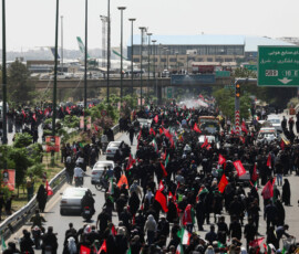 Mourners attend a funeral procession for Iran's late Supreme Leader Ayatollah Ali Khamenei, who was killed on February 28 in Israeli and U.S. airstrikes, in Tehran, Iran, July 6, 2026. Majid Asgaripour/WANA (West Asia News Agency) via REUTERS ATTENTION EDITORS - THIS PICTURE WAS PROVIDED BY A THIRD PARTY. ISRAEL OUT. NO COMMERCIAL OR EDITORIAL SALES IN ISRAEL. NO ACCESS FOR ISRAELI MEDIA. NO USE BBC PERSIAN. NO USE VOA PERSIAN. NO USE MANOTO. NO USE IRAN INTERNATIONAL. NO USE RADIO FARDA. DIGITAL: NO USE BBC PERSIAN. NO USE VOA PERSIAN. NO USE MANOTO. NO USE IRAN INTERNATIONAL. NO USE RADIO FARDA.