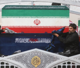People attend a funeral procession for Iran's late Supreme Leader Ayatollah Ali Khamenei, who was killed on February 28 in Israeli and U.S. airstrikes, in Qom, Iran July 7, 2026. Mohammad Asadi/ISNA/via WANA (West Asia News Agency)via REUTERS ATTENTION EDITORS - THIS PICTURE WAS PROVIDED BY A THIRD PARTY. ISRAEL OUT. NO COMMERCIAL OR EDITORIAL SALES IN ISRAEL. NO ACCESS FOR ISRAELI MEDIA. NO USE BBC PERSIAN. NO USE VOA PERSIAN. NO USE MANOTO. NO USE IRAN INTERNATIONAL. NO USE RADIO FARDA. DIGITAL: NO USE BBC PERSIAN. NO USE VOA PERSIAN. NO USE MANOTO. NO USE IRAN INTERNATIONAL. NO USE RADIO FARDA.