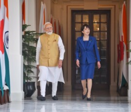 PM Modi warmly received PM Sanae Takaichi of Japan at the Hyderabad House
