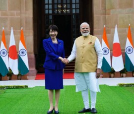 PM Modi warmly received PM Sanae Takaichi of Japan at the Hyderabad House