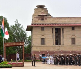 PM Sanae Takaichi of Japan was accorded a ceremonial reception at the Forecourt of Rashtrapati Bhavan