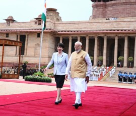 PM Sanae Takaichi of Japan was accorded a ceremonial reception at the Forecourt of Rashtrapati Bhavan
