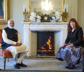 Governor of Victoria, Professor Margaret Gardner AC, welcomed PM Modi at the Government House in Victoria